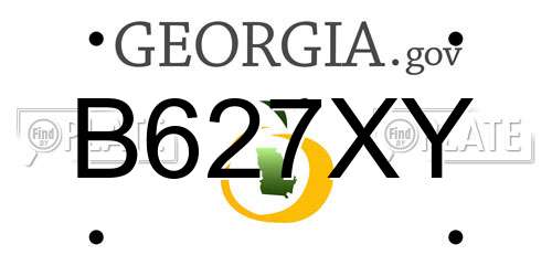 B627XY Georgia License Plate