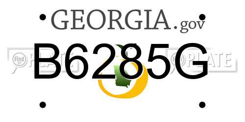 B6285G Georgia License Plate