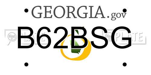 B62BSG Georgia License Plate