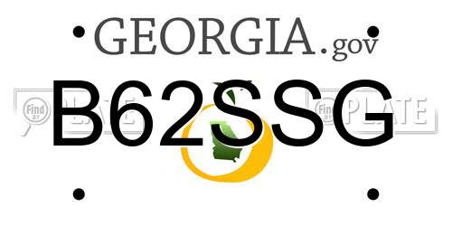 B62SSG Georgia License Plate