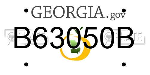 B63050B Georgia License Plate
