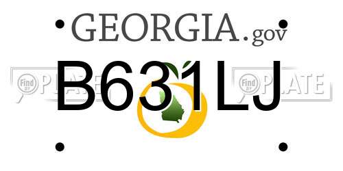 B631LJ Georgia License Plate