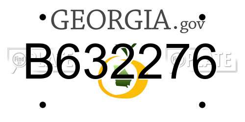 B632276 Georgia License Plate