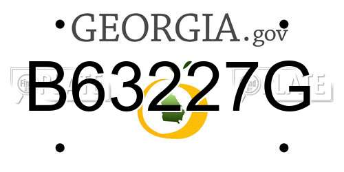 B63227G Georgia License Plate