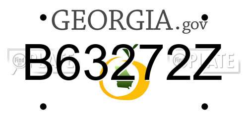 B63272Z Georgia License Plate