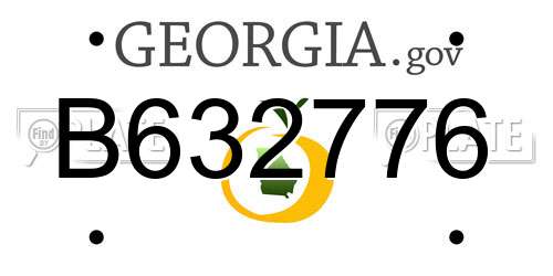 B632776 Georgia License Plate