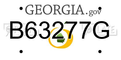 B63277G Georgia License Plate