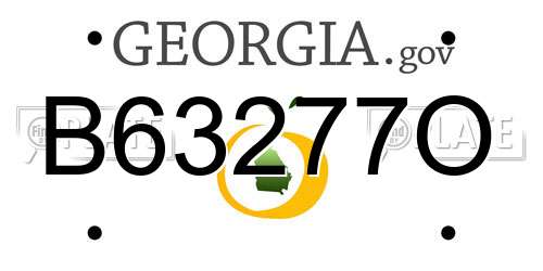 B63277O Georgia License Plate
