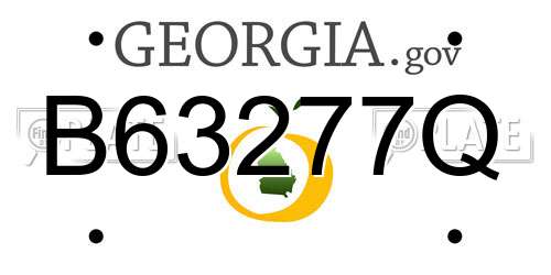 B63277Q Georgia License Plate