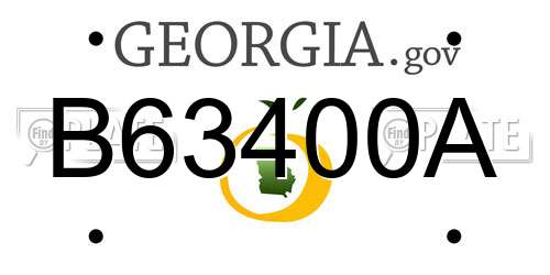 B63400A Georgia License Plate
