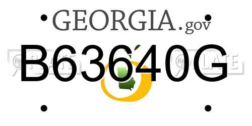 B63640G Georgia License Plate