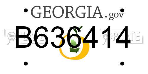 B636414 Georgia License Plate
