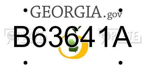 B63641A Georgia License Plate