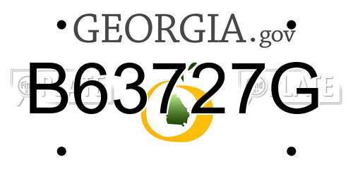B63727G Georgia License Plate