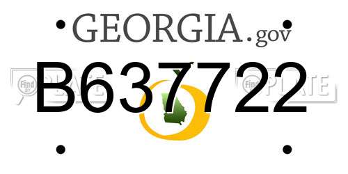 B637722 Georgia License Plate