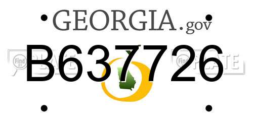 B637726 Georgia License Plate