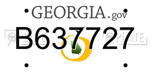 B637727 Georgia License Plate