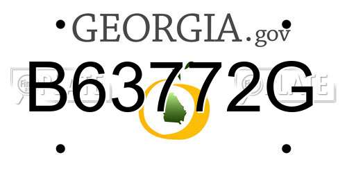 B63772G Georgia License Plate