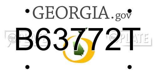 B63772T Georgia License Plate