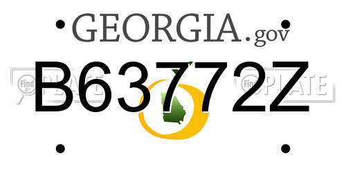 B63772Z Georgia License Plate