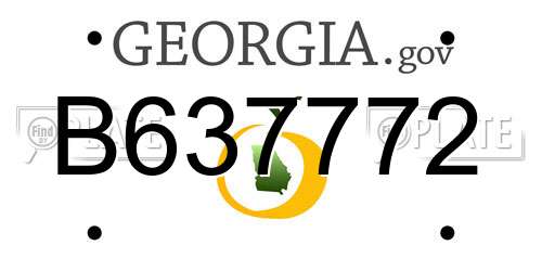 B637772 Georgia License Plate