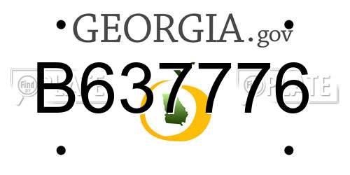 B637776 Georgia License Plate