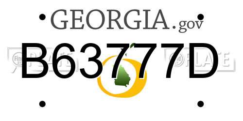 B63777D Georgia License Plate