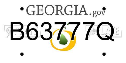 B63777Q Georgia License Plate