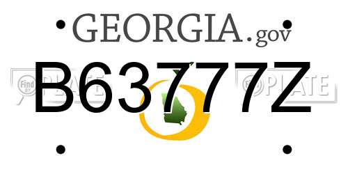 B63777Z Georgia License Plate
