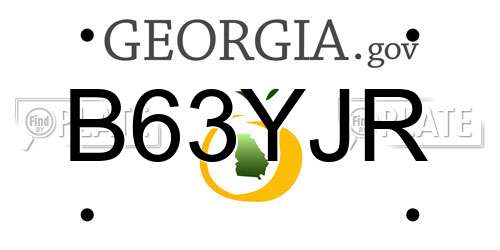 B63YJR Georgia License Plate