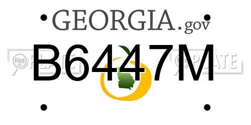 B6447M Georgia License Plate