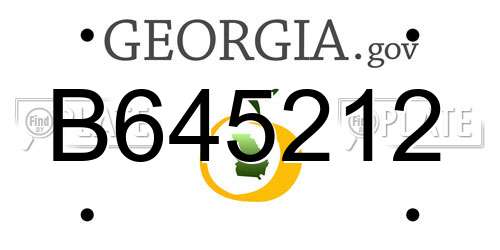 B645212 Georgia License Plate