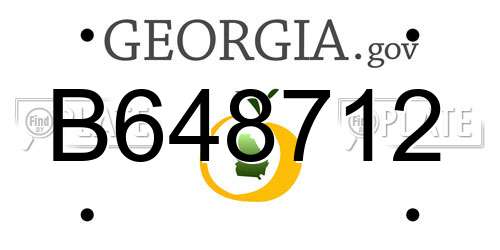 B648712 Georgia License Plate