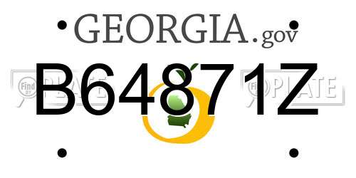 B64871Z Georgia License Plate