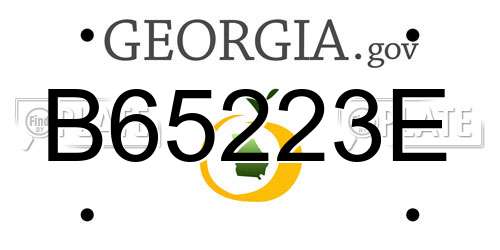 B65223E Georgia License Plate