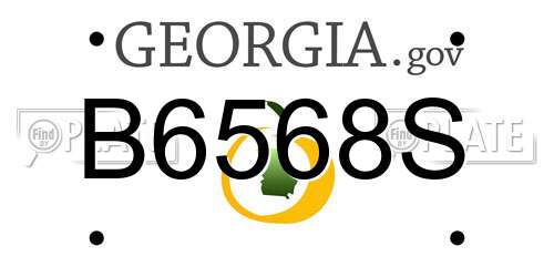 B6568S Georgia License Plate