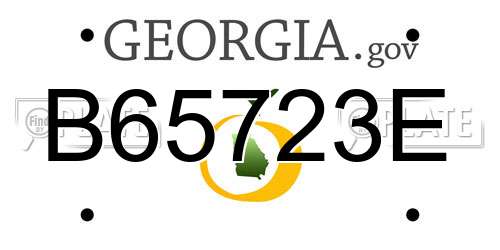 B65723E Georgia License Plate
