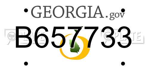 B657733 Georgia License Plate