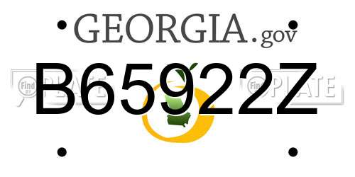 B65922Z Georgia License Plate