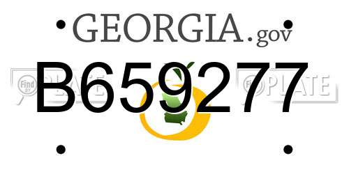 B659277 Georgia License Plate