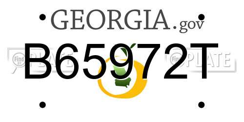 B65972T Georgia License Plate