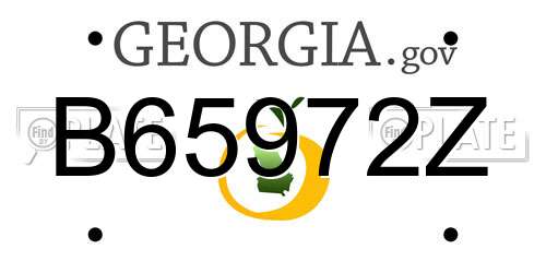 B65972Z Georgia License Plate