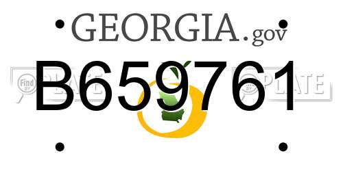 B659761 Georgia License Plate