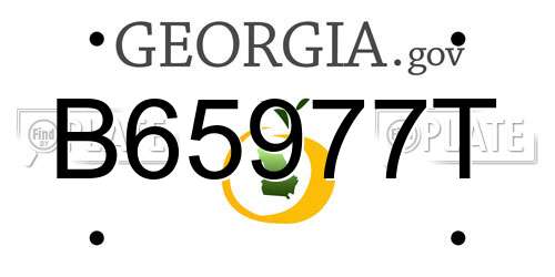 B65977T Georgia License Plate
