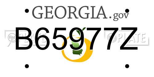 B65977Z Georgia License Plate