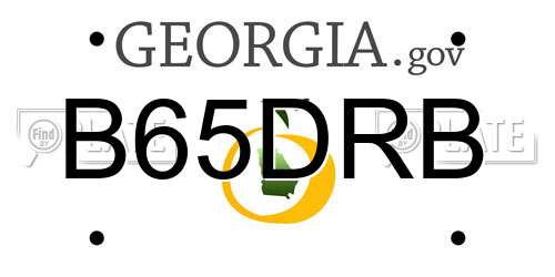 B65DRB Georgia License Plate
