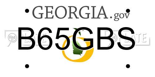 B65GBS Georgia License Plate