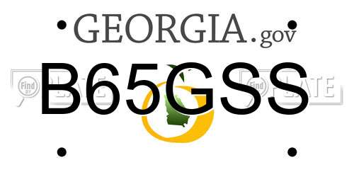 B65GSS Georgia License Plate