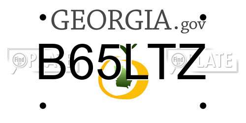 B65LTZ Georgia License Plate