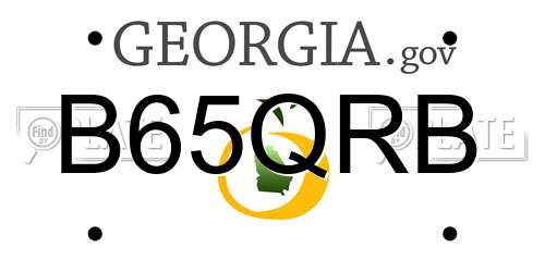 B65QRB Georgia License Plate